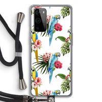 Kleurrijke papegaaien: OnePlus 9 Pro Transparant Hoesje met koord