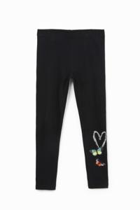 Slim fit legging met vlinders - BLACK - S