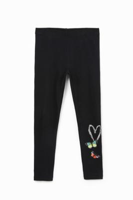Slim fit legging met vlinders - BLACK - S