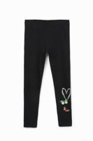 Slim fit legging met vlinders - BLACK - S