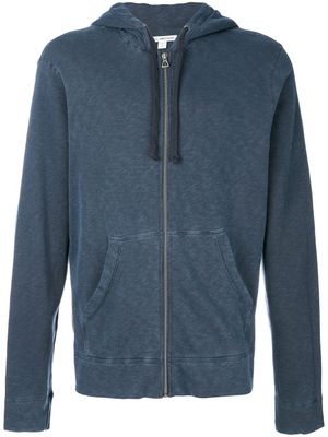 James Perse sweat zippé à capuche - Bleu
