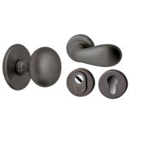 Hardbrass Voordeurset Iris/Olympia 3-delig linkswijzend - PVD gun metal