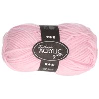 Bolletjes acryl wol roze 50 gram   - - thumbnail
