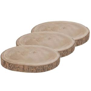 Woondecoratie Paulownia houten boomschijf - 3x - 30 x 3 cm - boomschijven - kaarsenbord