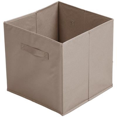 Opbergmand/kastmand Square Box - karton/kunststof - 29 liter - beige - 31 x 31 cm