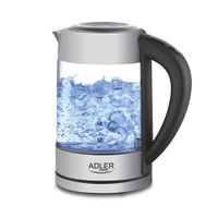 Adler AD 1247 NEW waterkoker 1,7 l 2200 W Hazelnoot, Roestvrijstaal, Transparant - thumbnail