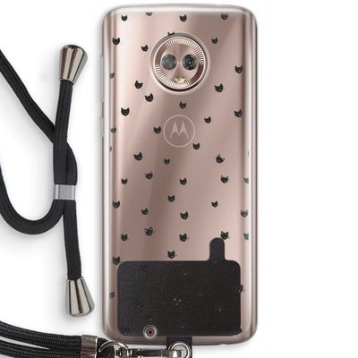 Kleine kattenkopjes: Motorola Moto G6 Transparant Hoesje met koord