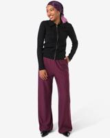 HEMA Damesbroek Eva wijd jersey strepen bordeauxrood (bordeauxrood)