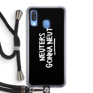 Neuters (zwart): Samsung Galaxy A40 Transparant Hoesje met koord