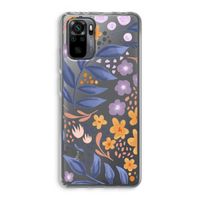 Flowers with blue leaves: Xiaomi Redmi Note 10 Pro Transparant Hoesje