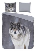 Good Morning Dekbedovertrek "wolf" - Grijs - (240x200/220 cm) - Katoen Flanel