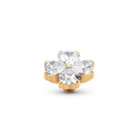 Melano Twisted Heart Clover Steentje Crystal | Goud