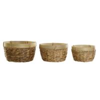 Mandenset DKD Home Decor Bruin Natuurlijk Bamboe Russen Tropisch 40 x 40 x 23 cm 3 Onderdelen