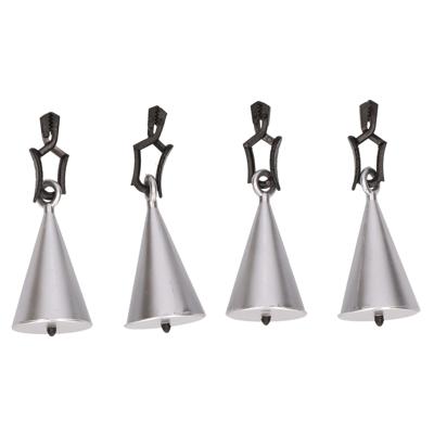 Tafelkleedgewichtjes kegels - 4x - zilver - 7 cm - tafellaken gewichtjes