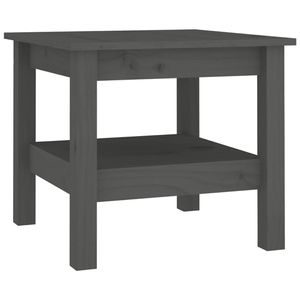 The Living Store Salontafel Grijs Grenenhout - 45x45x40 cm - Extra opbergruimte