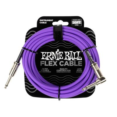Ernie Ball 6466 Flex Cable Gitaarkabel Paars 6 Meter Haaks-Recht