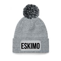 Eskimo muts met pompon unisex one size - grijs - thumbnail