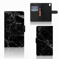 Sony Xperia L1 Bookcase Marmer Zwart - Origineel Cadeau Vader - thumbnail