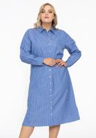 Yoek Blouse-jurk lang SMALL STRIPE | Blauw | Maat 58/60