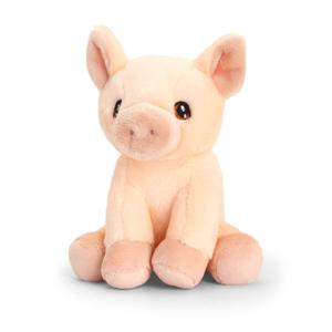 Knuffel Varken - biggetje - dieren knuffels - pluche - 12 cm - boerderij - roze