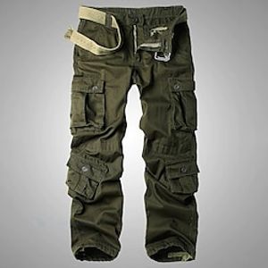 Voor heren Cargohosen Cargo-broek Zak Effen Comfort Ademend Buiten Dagelijks Uitgaan 100% katoen Modieus Casual Grijs Groen Gele camouflage Lightinthebox