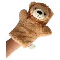 Nature Planet handpop Leeuw - 24 cm - poppenkast dieren poppen - bruin