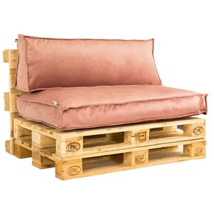 2L Home & Garden Palletkussen Velvet Oud Roze - 120 x 80cm