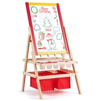 3-In-1 Kinderezel Kinderschoolbord Dubbelzijdig Whiteboard en Schoolbord 52,5x51,5x106,5 cm
