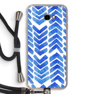 Blauwe pijlen: Samsung Galaxy J4 Plus Transparant Hoesje met koord