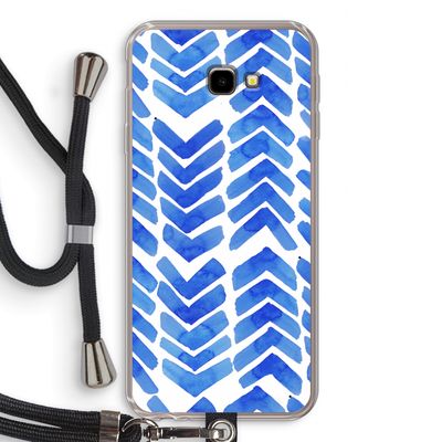 Blauwe pijlen: Samsung Galaxy J4 Plus Transparant Hoesje met koord