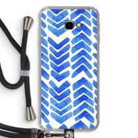 Blauwe pijlen: Samsung Galaxy J4 Plus Transparant Hoesje met koord