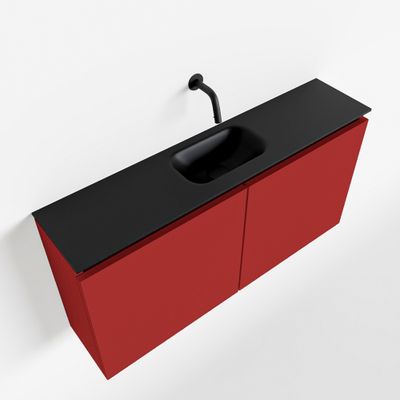 Toiletmeubel Mondiaz Ture | 100 cm | Meubelkleur Fire | Eden wastafel Urban Midden | Zonder kraangat