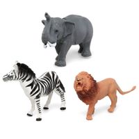 Speelgoed safari jungle dieren figuren 3x stuks 10 x 8 cm   - - thumbnail