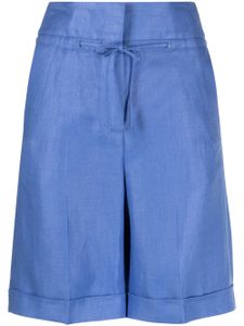 Peserico short en lin à lien de resserrage - Bleu