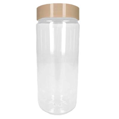 Plasticforte Voorraadpot/bewaarpot - 550 ml - kunststof - beige - B7 x H16 cm