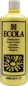 Talens Ecola plakkaatverf flacon van 1000 ml, citroengeel