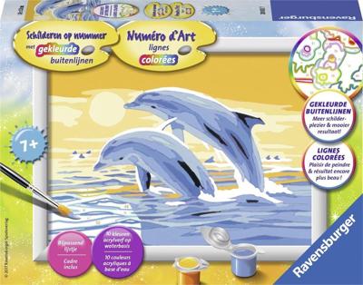 Ravensburger Schilderen op nummer - springende dolfijnen