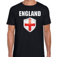 Engeland landen supporter t-shirt met Engelse vlag schild zwart heren