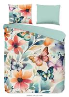 Good Morning Dekbedovertrek "bloemen en vlinders" - Multi - (200x200/220 cm) - Katoen