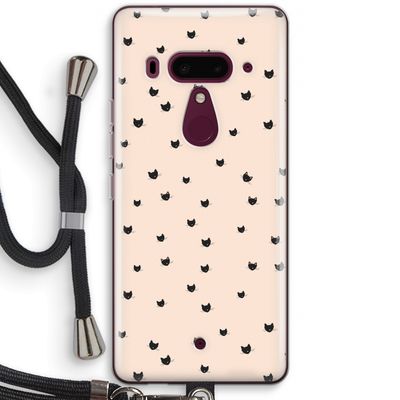 Kleine kattenkopjes: HTC U12+ Transparant Hoesje met koord
