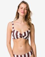 HEMA Damesbikinitop Anette blokstrepen bruin (bruin)