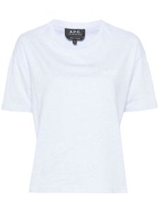 A.P.C. t-shirt en coton à logo floqué - Bleu