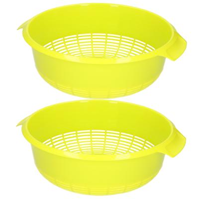 Plasticforte keuken vergiet - 2x - groen - 27 x 23 x 9 cm - Laag model - kunststof - keuken accessoi