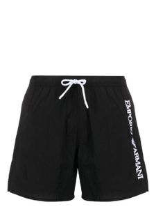 Emporio Armani short de bain à logo brodé - Noir