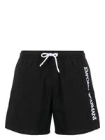 Emporio Armani short de bain à logo brodé - Noir - thumbnail