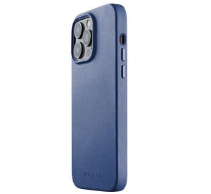 Mujjo Leather Case met MagSafe iPhone 14 / 15 Plus blauw - MUJJO-CL-025-BL