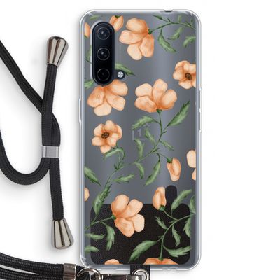 Peachy flowers: OnePlus Nord CE 5G Transparant Hoesje met koord
