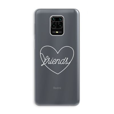 Friends heart pastel: Xiaomi Redmi Note 9 Pro Transparant Hoesje