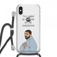 Hotline bling: iPhone XS Max Transparant Hoesje met koord