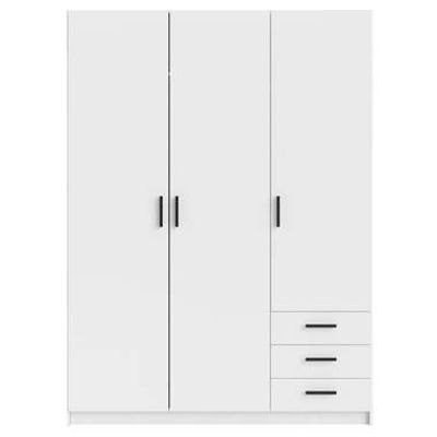 Kledingkast Sprint 3-deurs - wit - 200x147x50 cm - Leen Bakker